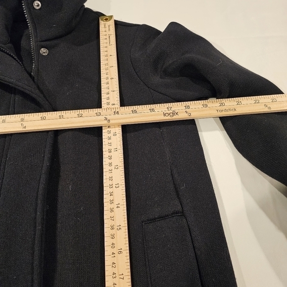 Lands'end womens fleece black coat sz S 6 8 - Picture 7 of 8